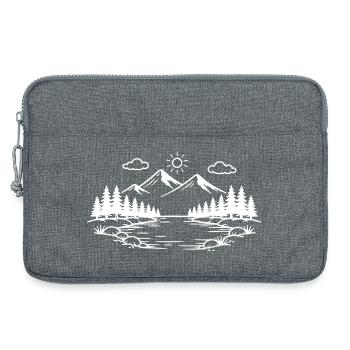 Icône nature des montagnes en plein air - Sacoche pour ordinateur portable 13 pouces - gris chiné - Devant