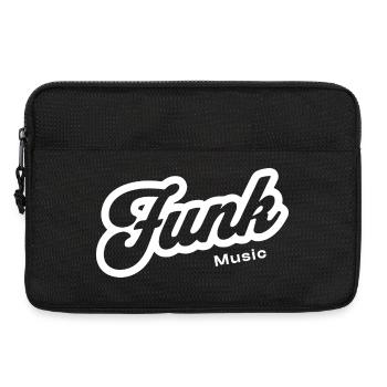 Logo du script rétro de la musique funk - Sacoche pour ordinateur portable 13 pouces - noir - Devant