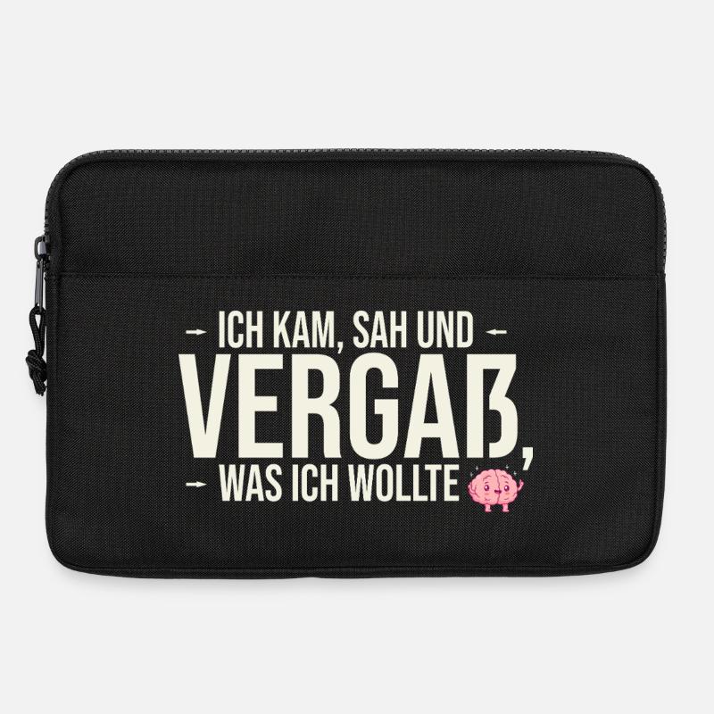 Ich kam, sah und vergaß... | Fun-Shirt - Laptoptasche 13" - Schwarz