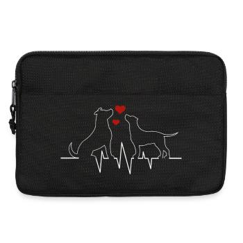Cadeau de battement de cœur pour chien amoureux - Sacoche pour ordinateur portable 13 pouces - noir - Devant