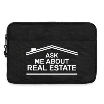 Demandez-moi des informations sur l’immobilier Agent immobilier drôle - Sacoche pour ordinateur portable 13 pouces - noir - Devant