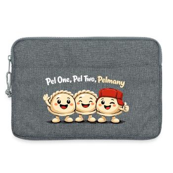 Pel un, pel deux, pelmany – Amis pelmeni - Sacoche pour ordinateur portable 13 pouces - gris chiné - Devant