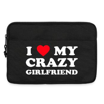 J’aime ma copine folle - Sacoche pour ordinateur portable 13 pouces - noir - Devant