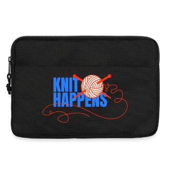 Logo Knit Happens Conception tricotée - Sacoche pour ordinateur portable 13 pouces - noir - Devant