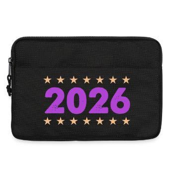 Année 2026 en violet avec des étoiles - Sacoche pour ordinateur portable 13 pouces - noir - Devant