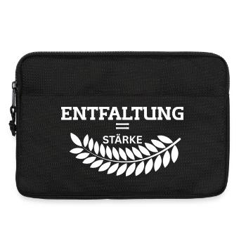 ENTFALTUNG – Deine wahre Stärke - Laptoptasche 13" - Schwarz - Vorne
