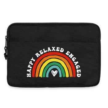 T-shirt arc-en-ciel Hippy Arc en forme de cœur arc-en-ciel - Sacoche pour ordinateur portable 13 pouces - noir - Devant