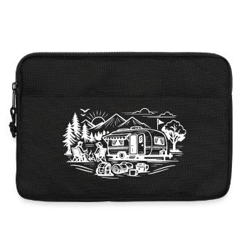 Paysage des caravanes de camping - Sacoche pour ordinateur portable 13 pouces - noir - Devant