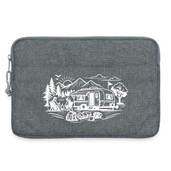 Camping Anhaenger Landschaft  - Laptoptasche 13" - Grau meliert - Vorne