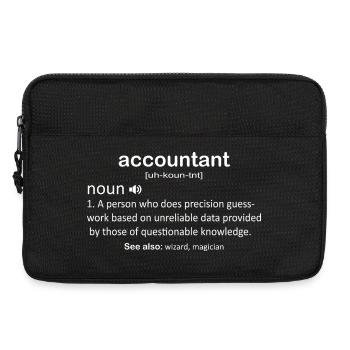 Comptable en noir et blanc Humour Bureau de fautes de frappe Fun - Sacoche pour ordinateur portable 13 pouces - noir - Devant