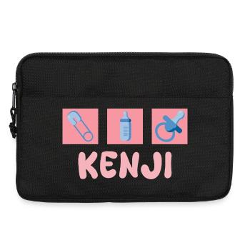 Motif Kenji Bébé : Sucette à biberon - Sacoche pour ordinateur portable 13 pouces - noir - Devant