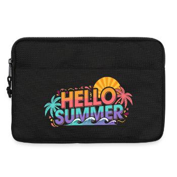 Hallo Sommer Palmen Wellen Farbexplosion - Laptoptasche 13" - Schwarz - Vorne