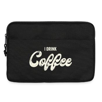 Ich trink Kaffee – Retro Script - Laptoptasche 13" - Schwarz - Vorne
