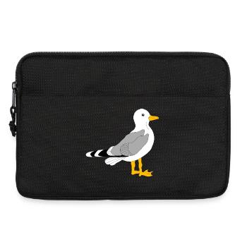 Whimsical Grey Wing Duck Illustration - Laptop bag 13" - black - Front