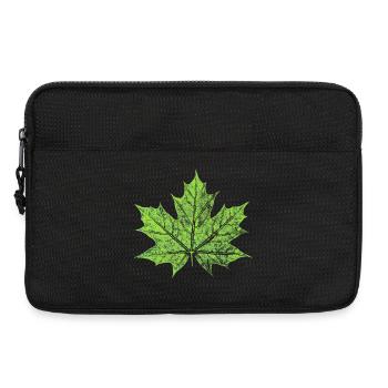 Ahornblatt - GRÜN - Natur / Wald Design - Laptoptasche 13" - Schwarz - Vorne