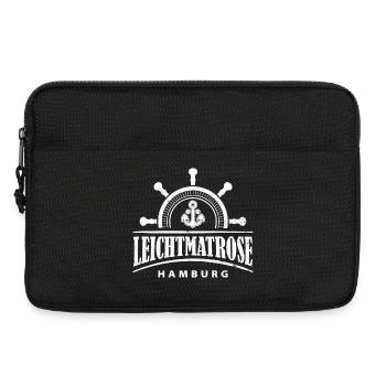 Leichtmatrose Hamburg mit Anker und Steuerrad - Laptoptasche 13" - Schwarz - Vorne