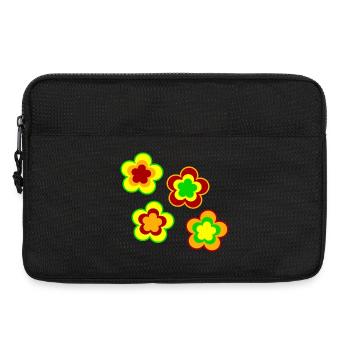des années 70 motif de fleur - Sacoche pour ordinateur portable 13 pouces - noir - Devant