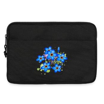 graffiti bleu vif oublie-moi-pas - Sacoche pour ordinateur portable 13 pouces - noir - Devant
