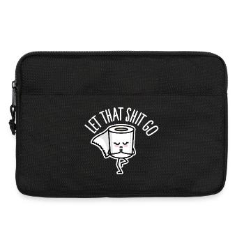 Lustige Yogalehrer, Let that shit go, Klopapier - Laptoptasche 13" - Schwarz - Vorne