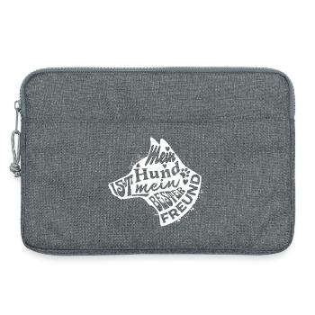 Mein Hund ist mein bester Freund Schäferhund - Laptoptasche 13" - Grau meliert - Vorne