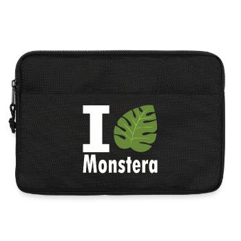 I love Monstera Fensterblatt Pflanzen Geschenk - Laptoptasche 13" - Schwarz - Vorne