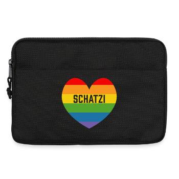 Regenbogenherz Schatzi LGBT lgbtqi queer - Laptoptasche 13" - Schwarz - Vorne