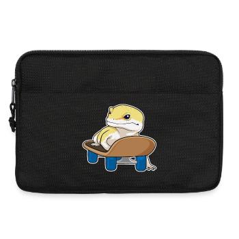 Eidechse Skater Skateboard - Laptoptasche 13" - Schwarz - Vorne