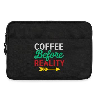 Coffee Before Reality - Laptop bag 13" - black - Front