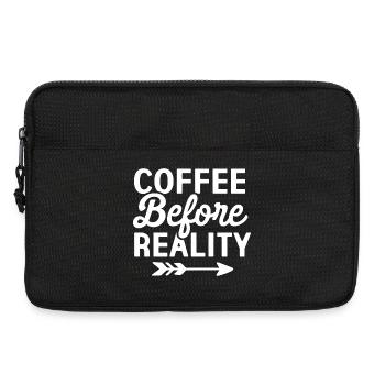Coffee Before Reality - Laptop bag 13" - black - Front