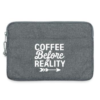 Coffee Before Reality - Laptop bag 13" - heather grey - Front