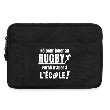 rugbyman, jouer au rugby, rugby sport - Sacoche pour ordinateur portable 13 pouces - noir - Devant