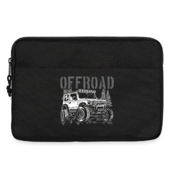 Offroad Jeep Silhouette Abenteuer - Laptoptasche 13" - Schwarz - Vorne