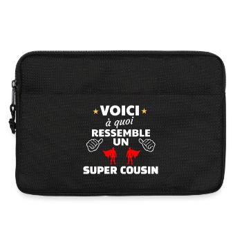 Amitié héroïque et humoristique - Sacoche pour ordinateur portable 13 pouces - noir - Devant
