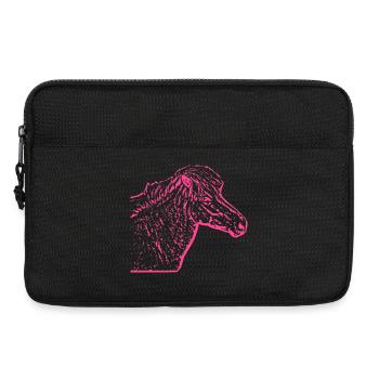 Pferd rosa pink - Laptoptasche 13" - Schwarz - Vorne