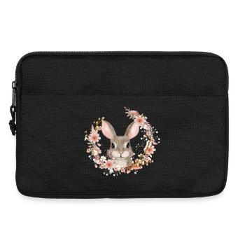 Spring wreath with rabbit as Easter bunny - Laptop bag 13" - black - Front