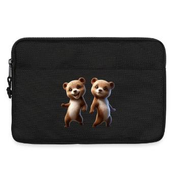 Zwei tanzende Bärengeschwister - Laptoptasche 13" - Schwarz - Vorne