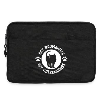 Katze Baumwolle Katzenhaare lustige Sprüche icon - Laptoptasche 13" - Schwarz - Vorne
