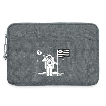 T-Shirt Bretonische Flagge Humor Brittany Lustiger Mond - Laptoptasche 13" - Grau meliert - Vorne