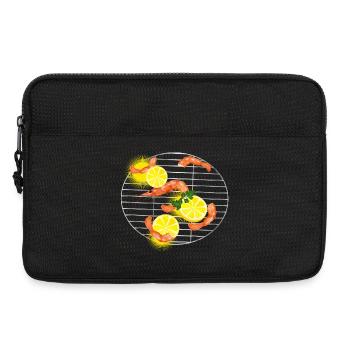 Crevettes ou crevettes aux citrons sur grille à griller - Sacoche pour ordinateur portable 13 pouces - noir - Devant