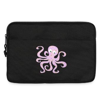 Oktopus Dots rosa Punkte Kinderzimmer Tintenfisch - Laptoptasche 13" - Schwarz - Vorne