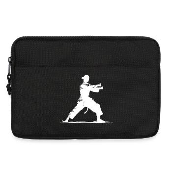 Karate Mädchen Skizze - Laptoptasche 13" - Schwarz - Vorne