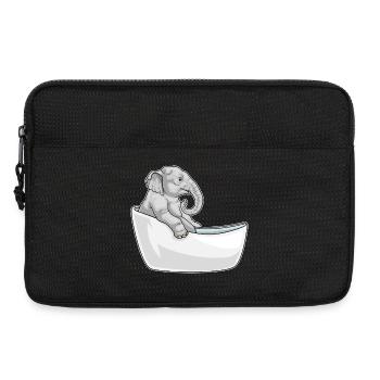 Elephant Bathing Bathtub - Laptop bag 13" - black - Front