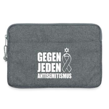 Against all anti-Semitism - Laptop bag 13" - heather grey - Front
