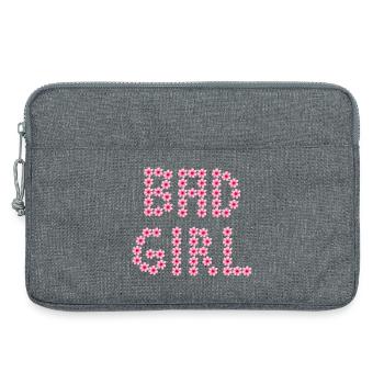 Floral Inscriptions - BAD GIRL - Laptop bag 13" - heather grey - Front