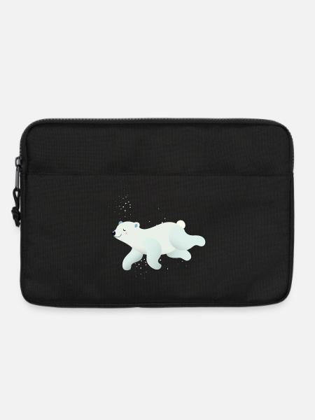 schwimmender Eisbär in sanften Farbtönen - Laptoptasche 13" - Schwarz