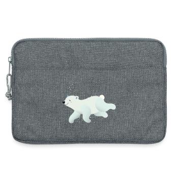 schwimmender Eisbär in sanften Farbtönen - Laptoptasche 13" - Grau meliert - Vorne