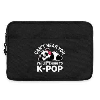 Cute Panda Listening to K-Pop - Laptop bag 13" - black - Front