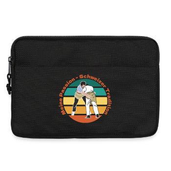 Schwinger Passion Vintage Shirt Schweiz - Laptoptasche 13" - Schwarz - Vorne