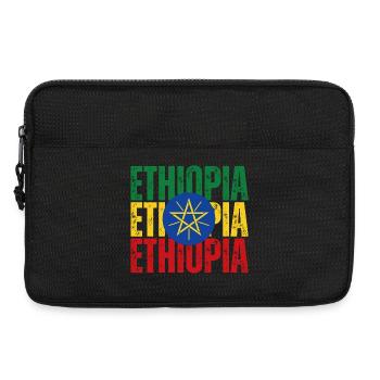 Äthiopische Flagge, Äthiopischer Stolz - Laptoptasche 13" - Schwarz - Vorne
