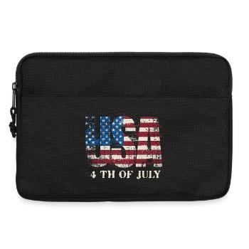 USA Flagge Grunge – 4. Juli Typografie Design - Laptoptasche 13" - Schwarz - Vorne
